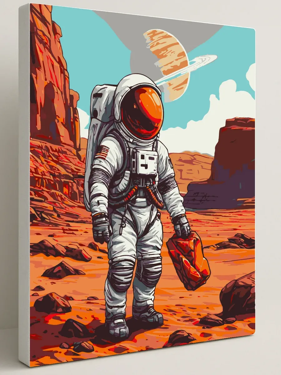 Картина по номерам - Космический марсохед — 40×50 см