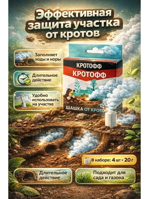 asi777 Дымовые шашки отпугивание от кротов и грызунов, черный, фото 2