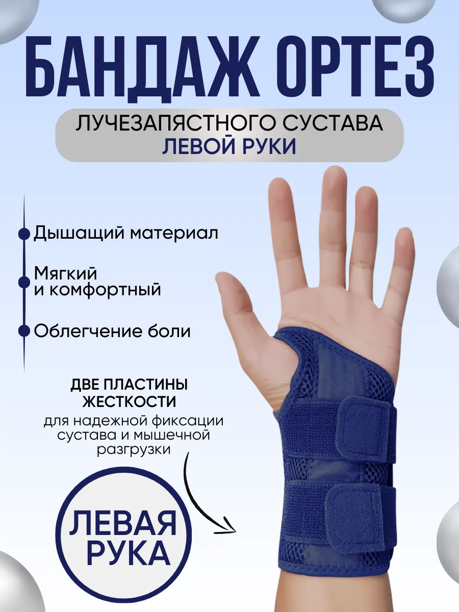 Бандаж на лучезапястный сустав руки напульсник левый