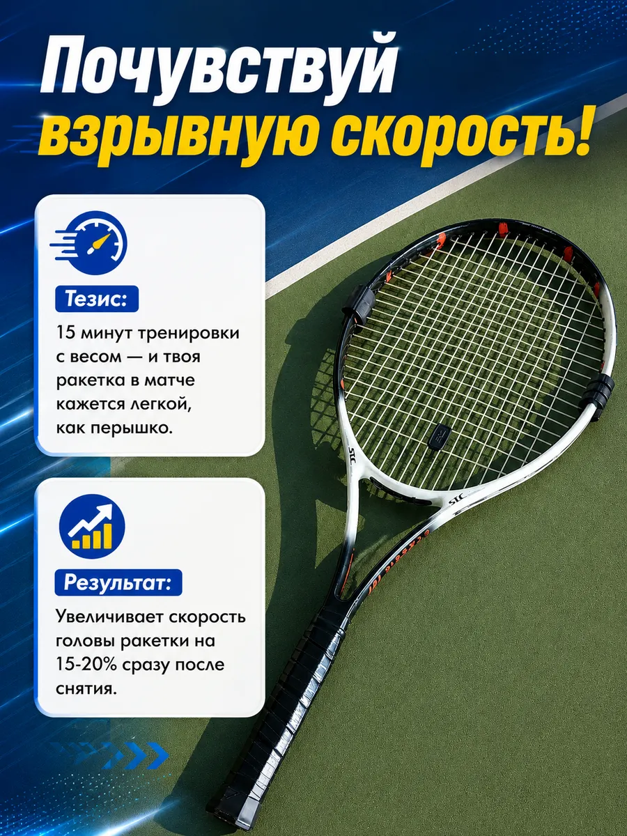 Тренировочные утяжелители для теннисной ракетки. 2 шт