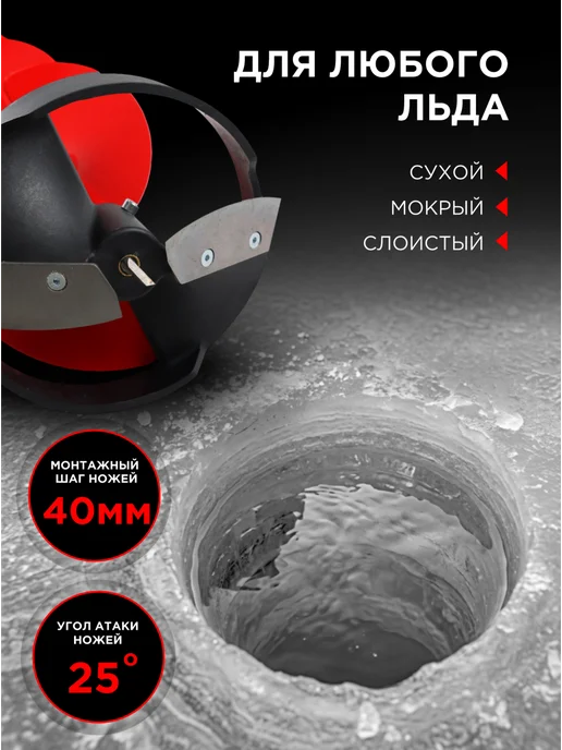 VERTON Шнек для льда IDB-200Р 1 композитный морозостойкий пластик, вариант, фото 5