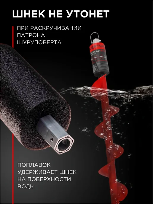 VERTON Шнек для льда IDB-250Р 1 композитный морозостойкий пластик, вариант, фото 3