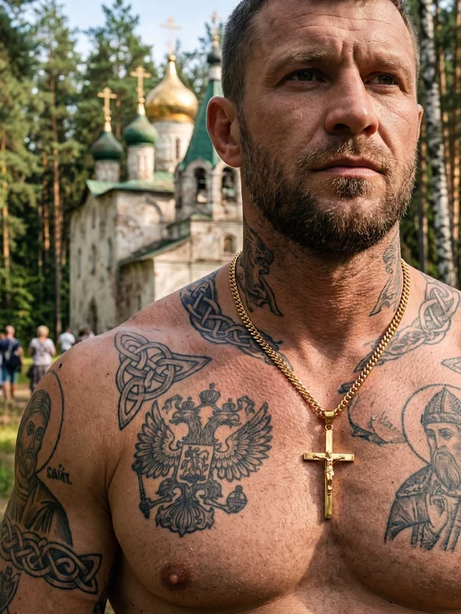 NEW COLLECTION №1 Толстая цепочка с крестом на шею медицинская сталь освящен, желтый, фото 2