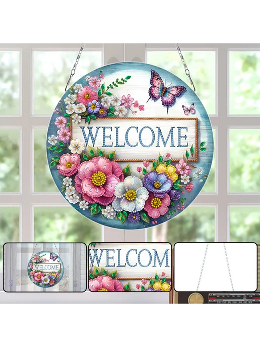 Набор алмазной мозаики Floral Welcome DIY 24x24см, 24x24 см, фото 3