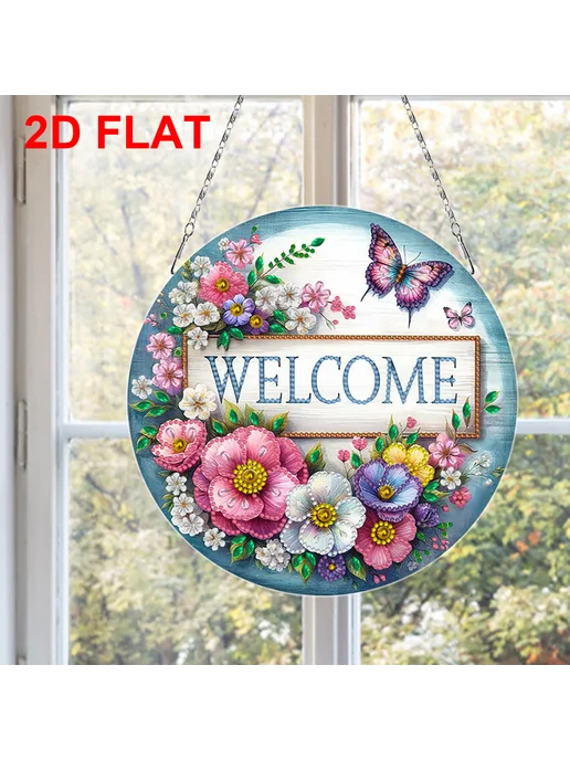 Набор алмазной мозаики Floral Welcome DIY 24x24см, 24x24 см, фото 4