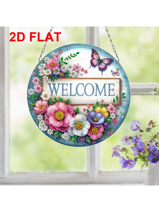 Набор алмазной мозаики Floral Welcome DIY 24x24см, 24x24 см, фото 5