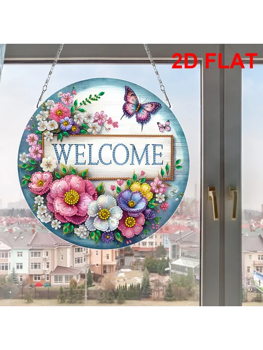 Набор алмазной мозаики Floral Welcome DIY 24x24см, 24x24 см, фото 6