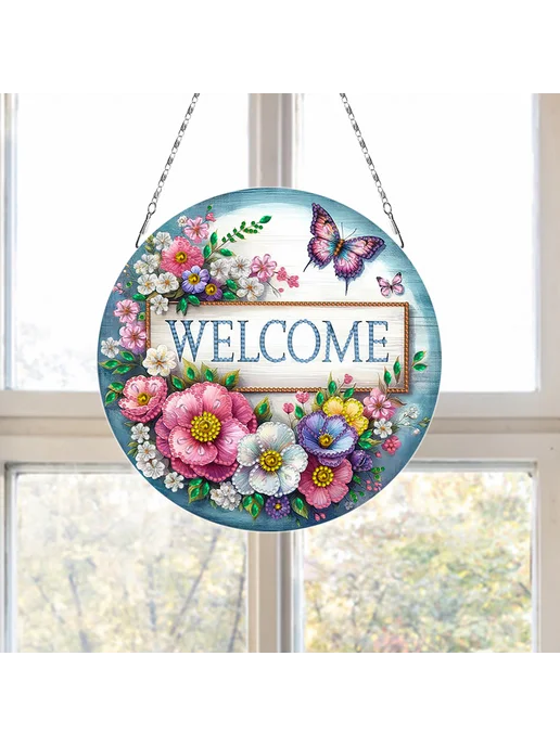 Набор алмазной мозаики Floral Welcome DIY 24x24см, 24x24 см, фото 7