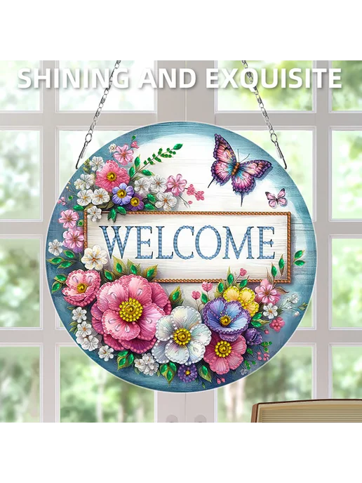 Набор алмазной мозаики Floral Welcome DIY 24x24см, 24x24 см, фото 8