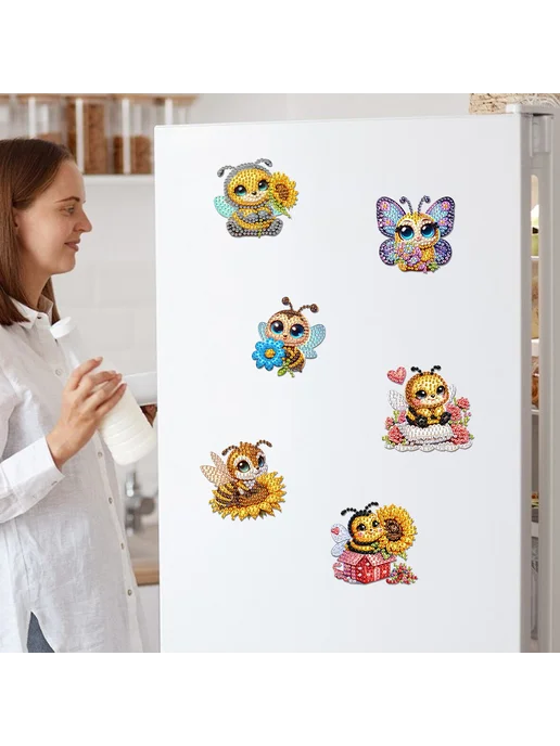 6шт акриловые магнитики Бэтти для холодильника, 6 шт, фото 5