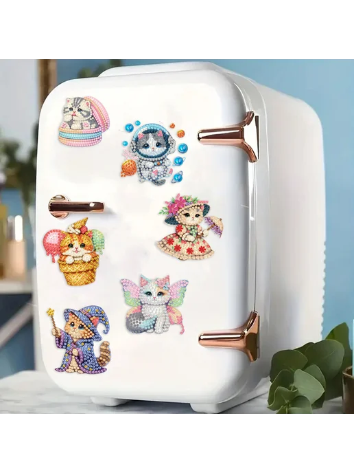 6шт набор магнитов для мозаики с котами, DIY, 6 шт, фото 4
