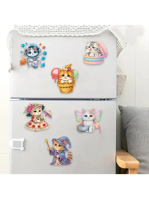 6шт набор магнитов для мозаики с котами, DIY, 6 шт, фото 5