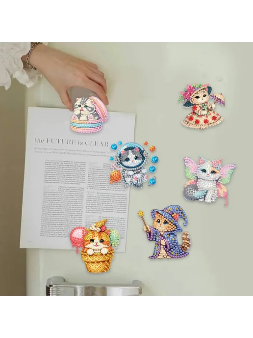 6шт набор магнитов для мозаики с котами, DIY, 6 шт, фото 7