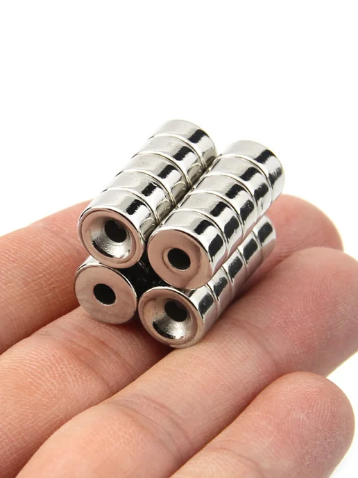 Неодимовый магнит диск кольцо 10x5MM с зенковкой M3 -20 шт, 20 шт, фото 5