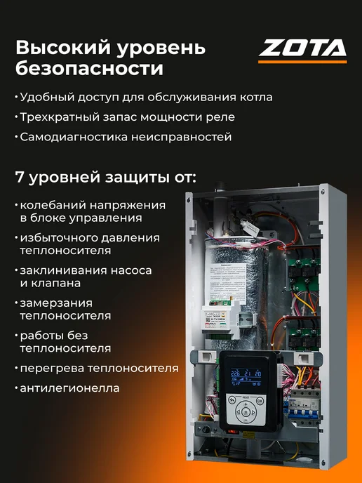 Zota Электрокотел отопления для дома LUX-X 9 кВт (90м2), белый, фото 3