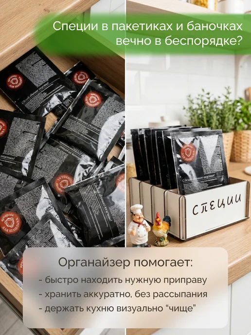 Органайзер для специй приправ и чайных пакетиков, белый, фото 4