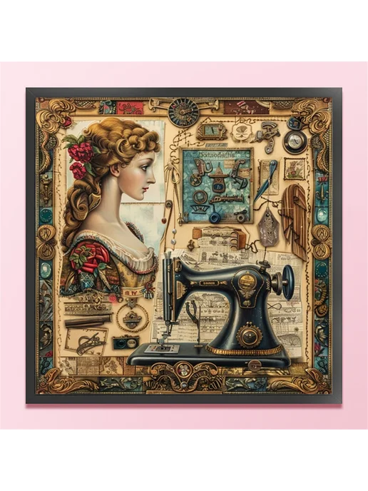 Антикварный крестик для шитья Lady, 14CT, 40x40см, декор, 40x40 см