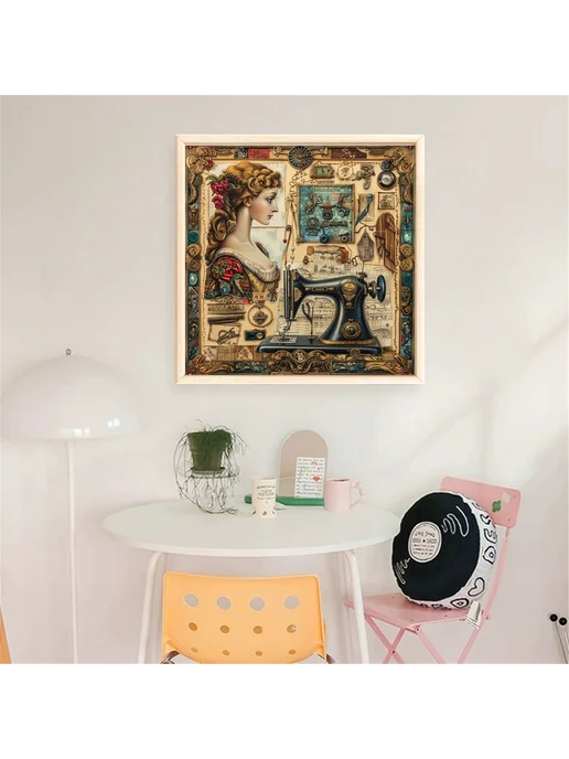 Антикварный крестик для шитья Lady, 14CT, 40x40см, декор, 40x40 см, фото 3