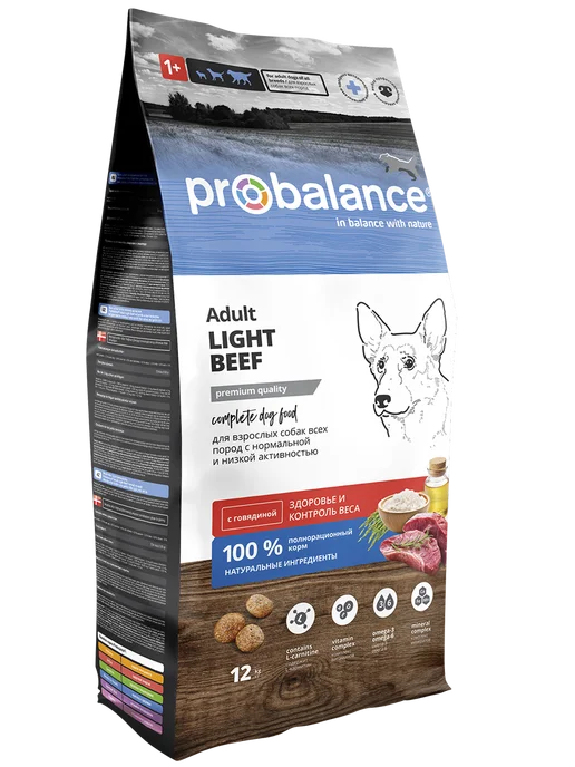 Сухой корм Probalance Пробаланс Light для собак, говядина, 12 кг, фото 2