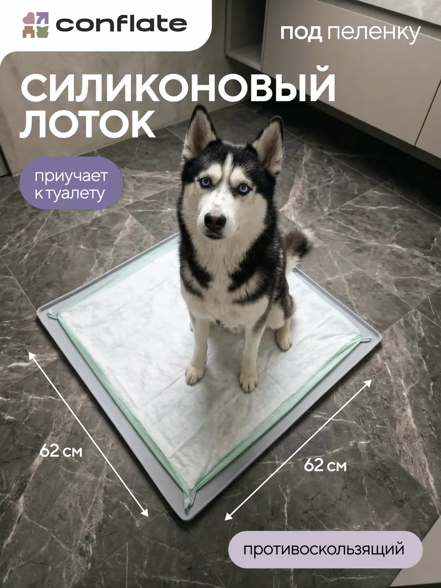 Лоток для собак под пеленку силиконовый 60*60 см