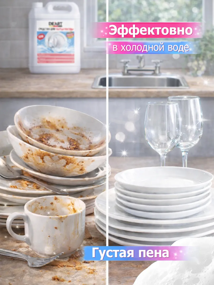 Средство для мытья посуды 5 л Deart морской бриз фото 2