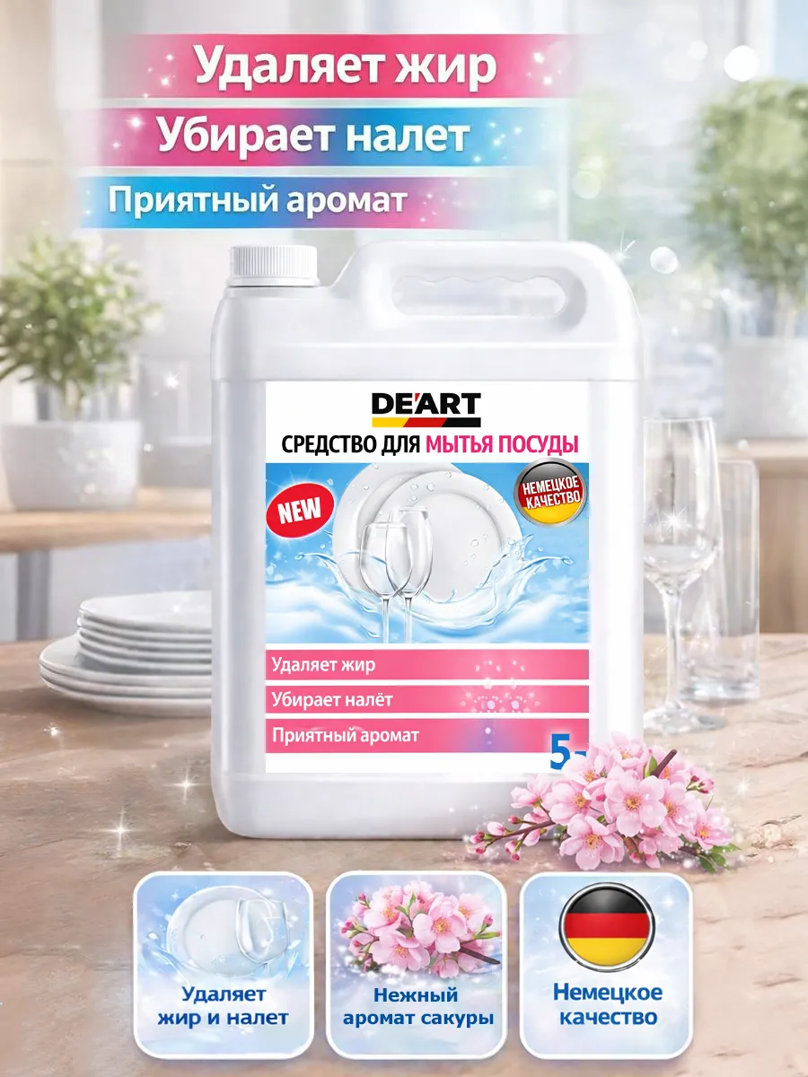 Средство для мытья посуды 5 л Deart сакура