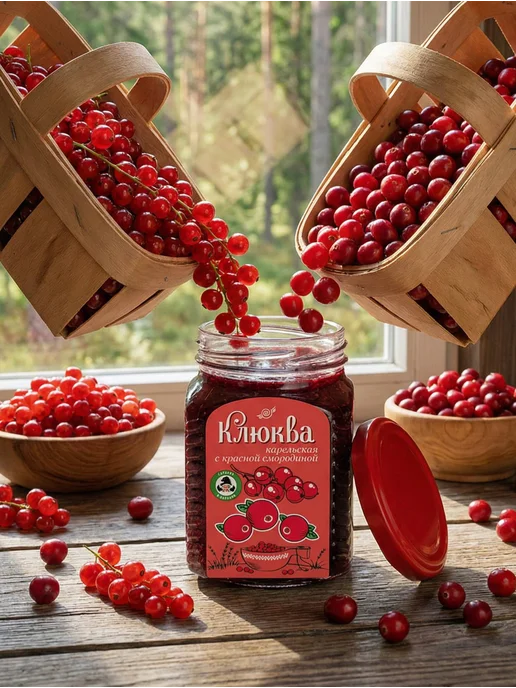 Мама Карелия Варенье из черники и клюквы, черный, фото 4