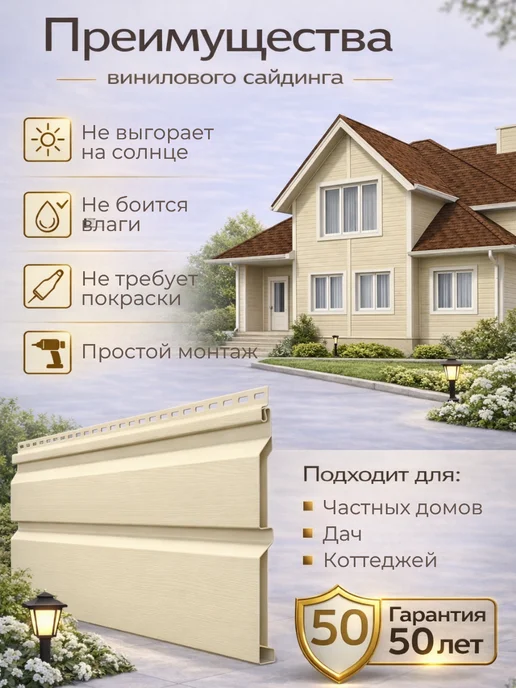 ТехноНИКОЛЬ Сайдинг виниловый фасадный для дома 1,5 м, Мимоза, 1,5 м, фото 2