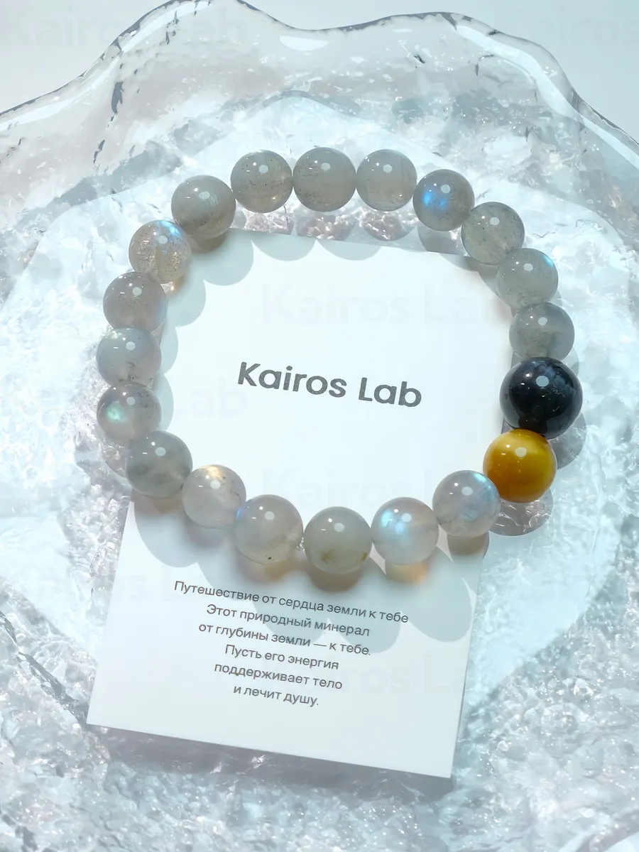 Браслет натуральный лунный камень тигровый глаз — миниатюра 10