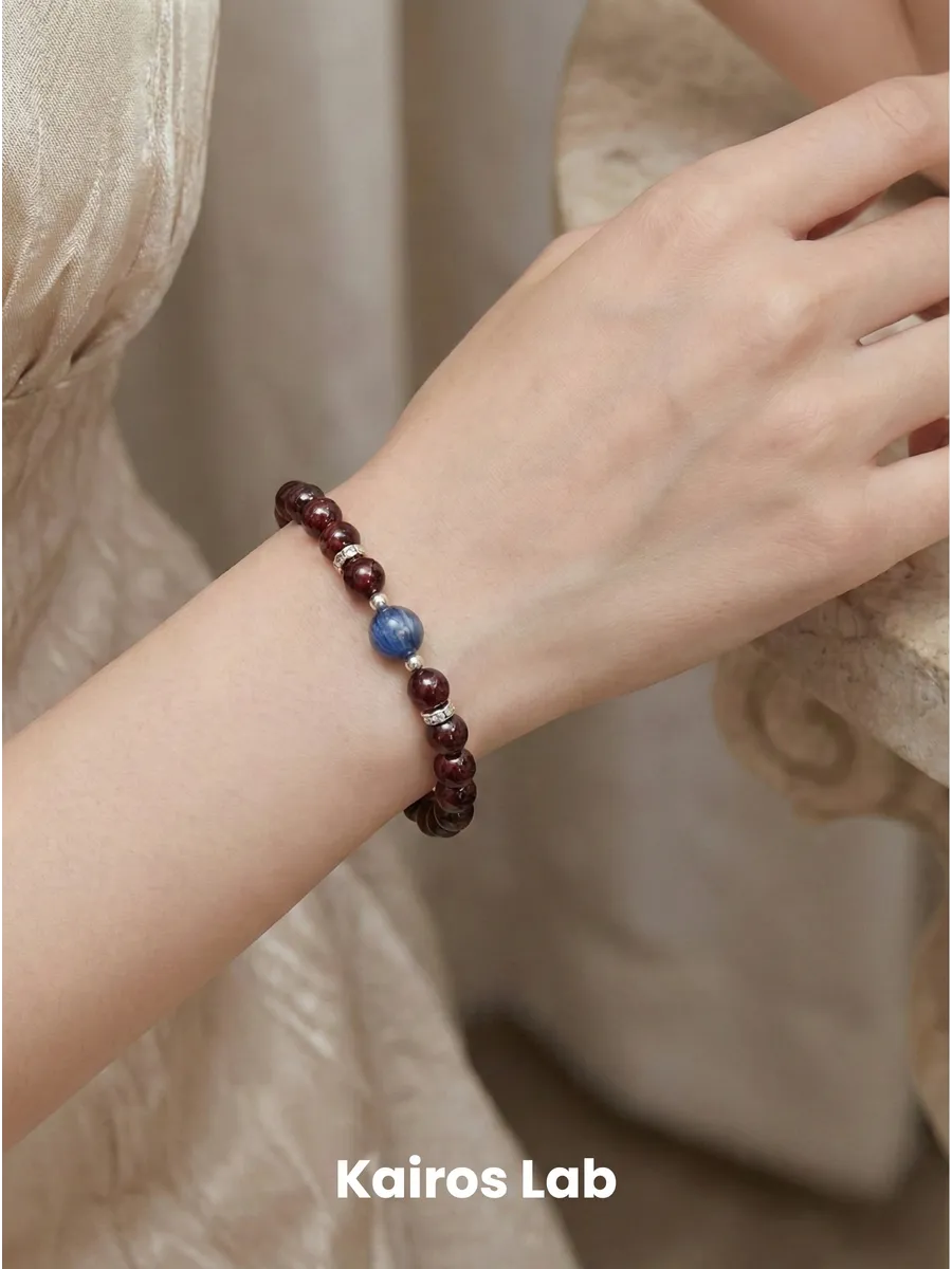 Браслет гранат кианит натуральный камень украшение — 1