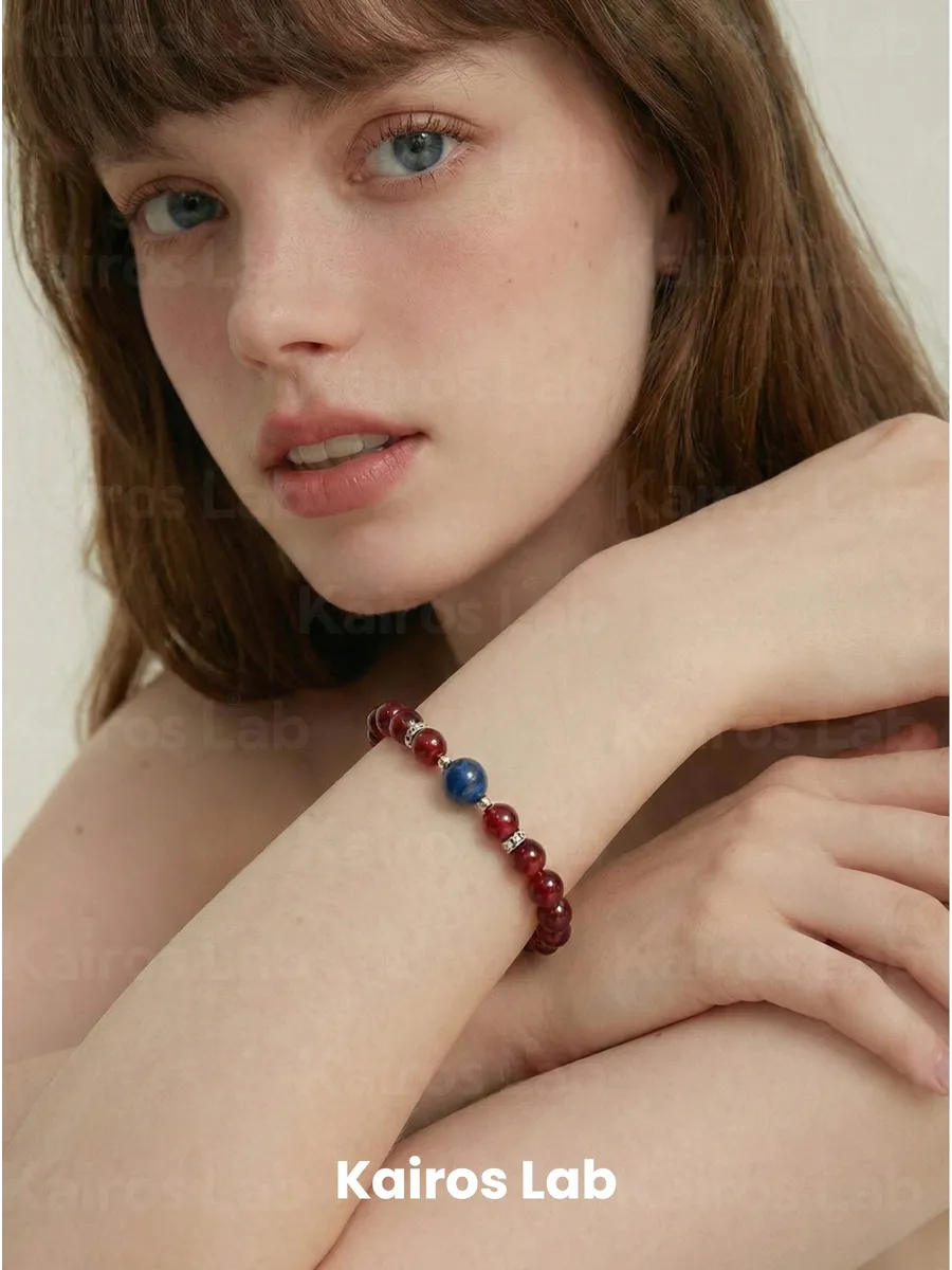 Браслет гранат кианит натуральный камень украшение — фото 2