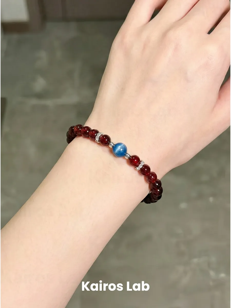 Браслет гранат кианит натуральный камень украшение — фото 4