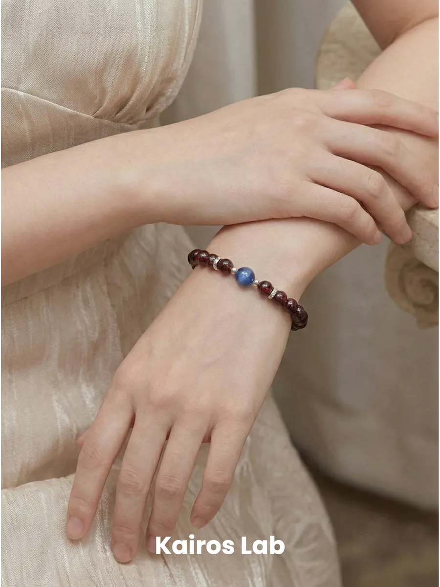 Браслет гранат кианит натуральный камень украшение — фото 5