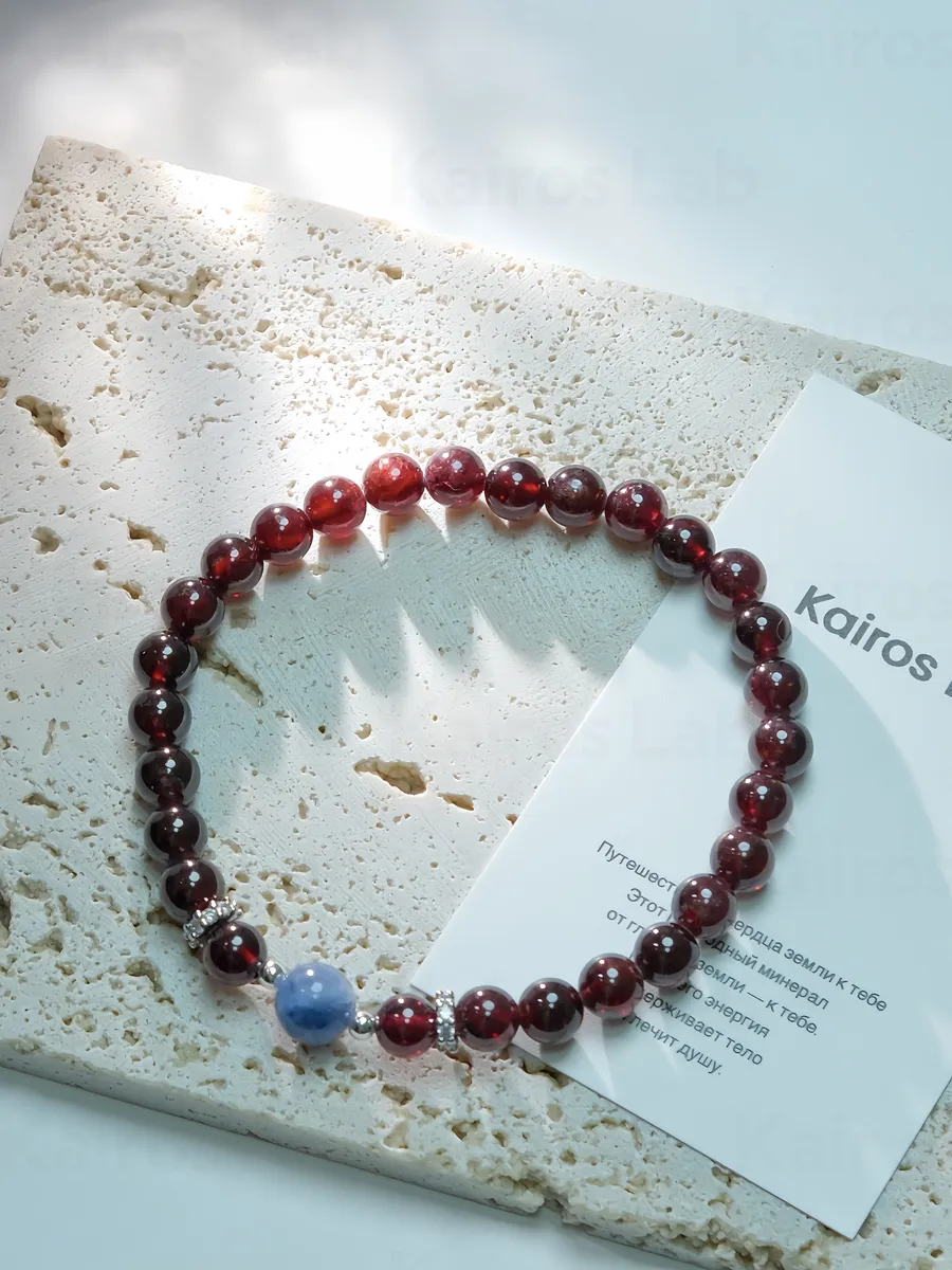 Браслет гранат кианит натуральный камень украшение — фото 6