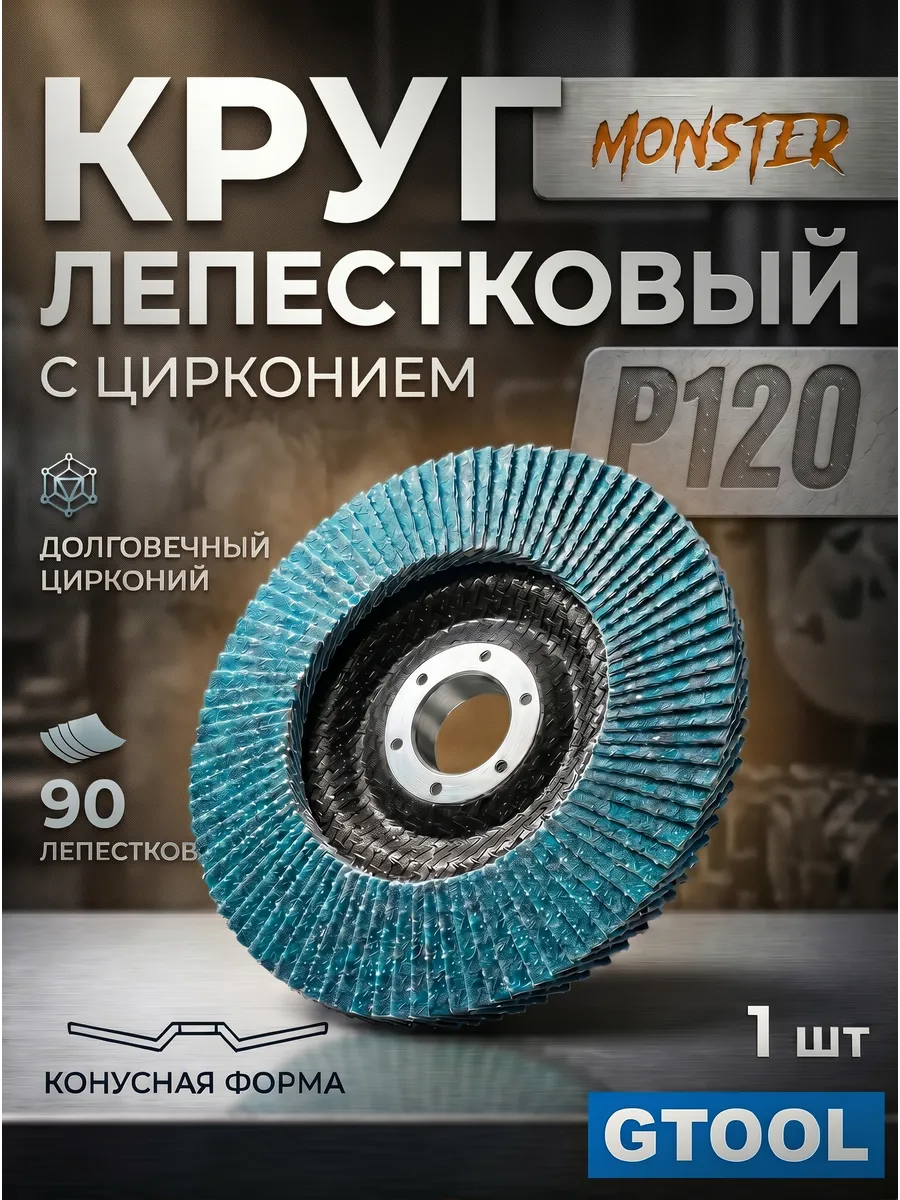 Круг лепестковый торцевой (КЛТ) d125, зерно Р120
