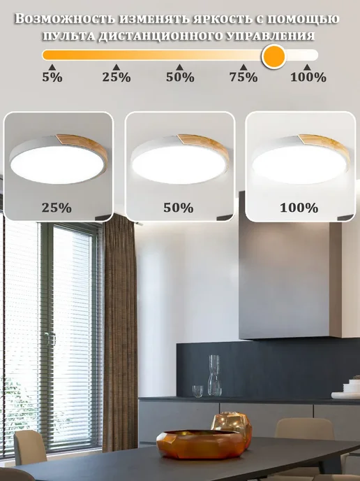 Yoolux Круглая потолочная люстра LED,40см,3000К-6000К, белый, фото 2