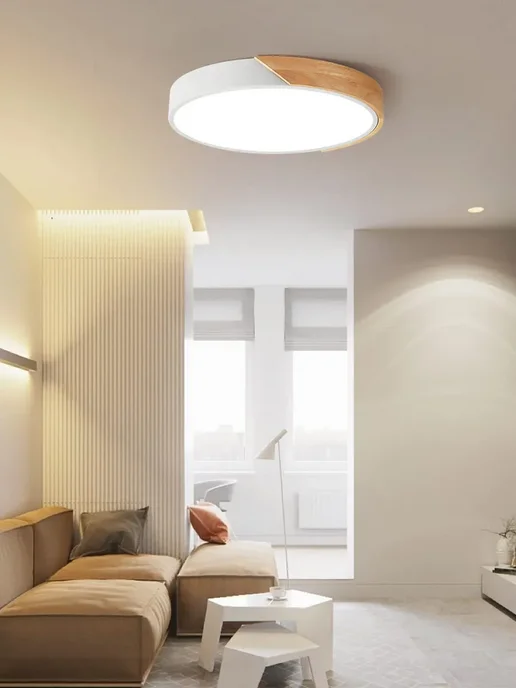 Yoolux Круглая потолочная люстра LED,40см,3000К-6000К, белый, фото 7