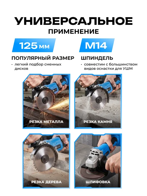 DESOON Болгарка аккумуляторная бесщеточная 20В 2АКБ х 4.0Ач в кейсе, вариант, фото 7