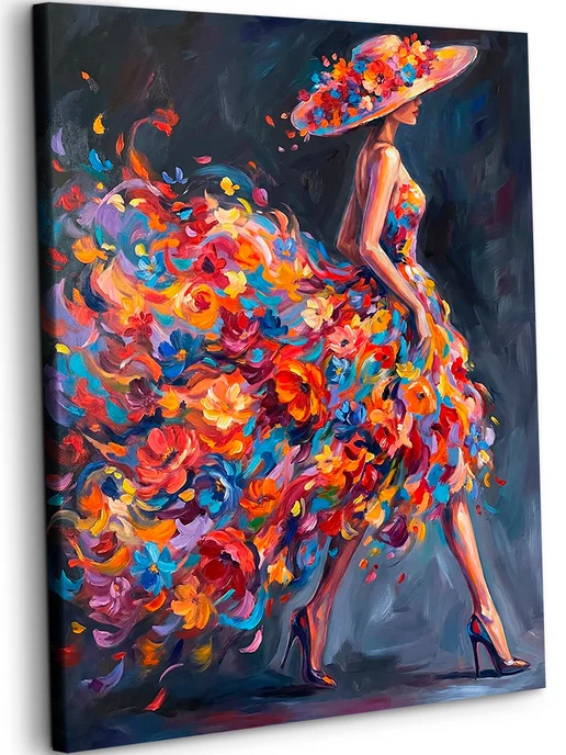 Art on Canvas Цветочное платье Картина по номерам на холсте 40х50 см, 40x50 см, фото 2