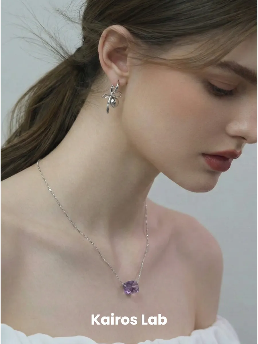 Колье подвеска натуральный аметист украшение — миниатюра 2