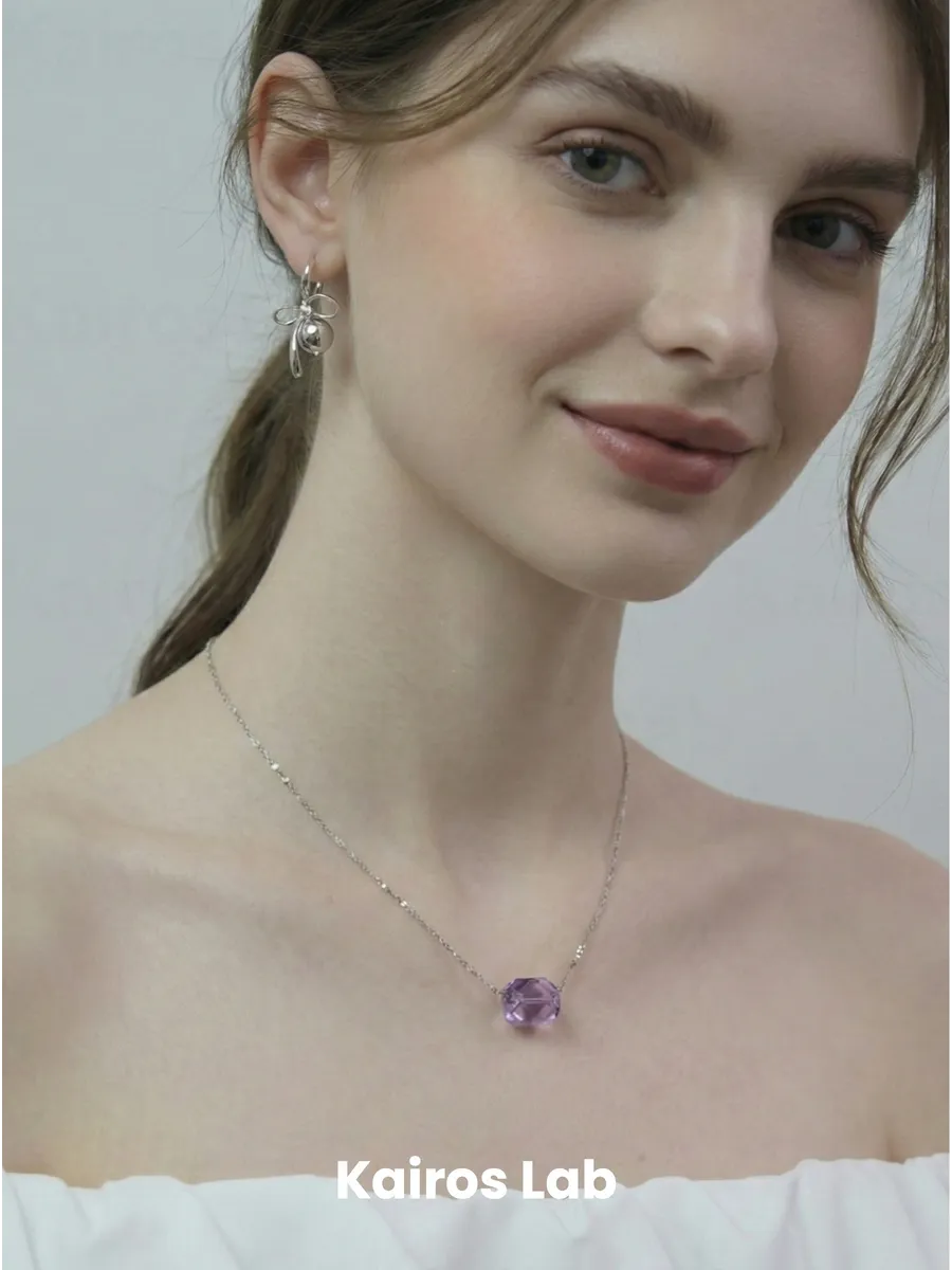 Колье подвеска натуральный аметист украшение — миниатюра 3