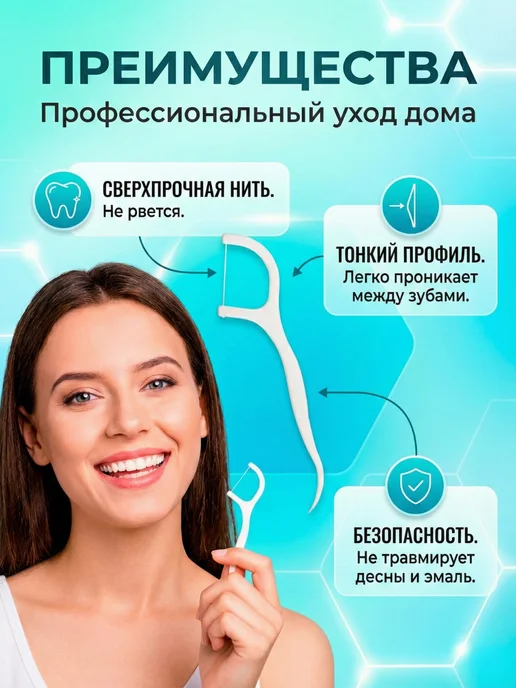 Zummi LLC Флоссеры с нитью 30шт компактные, 30 шт, фото 2