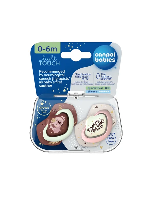 Canpol Babies Соска пустышка 0-6 мес, светится в темноте, с футляром, темный, фото 2