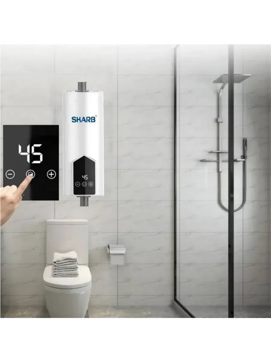 Проточный водонагреватель кран с душем LED дисплеем