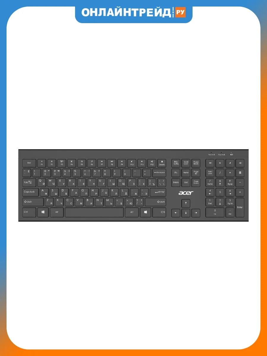 Acer Клавиатура беспроводная OKR300 Black