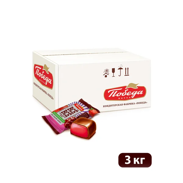 Конфеты желейные "ВСЁ-ВСЁ" вишня-клубника без сахара, 3кг