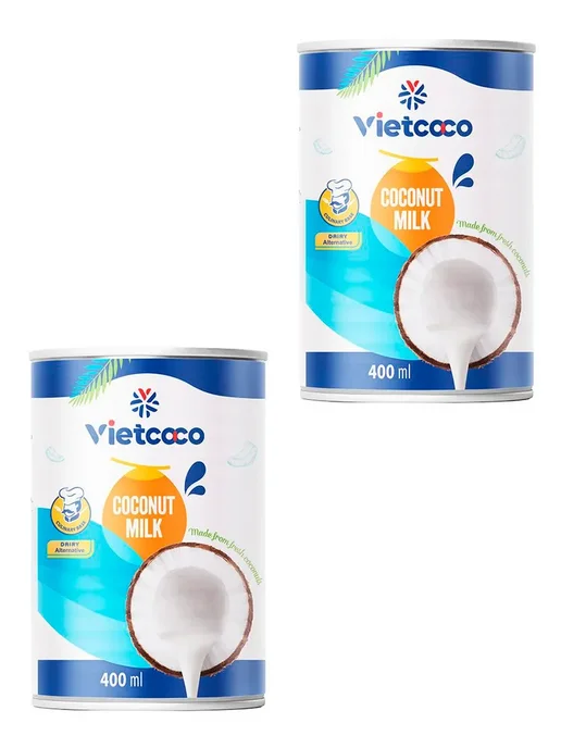 VietCOCO Кокосовое молоко консервированное в жб, 2 шт по 400 мл, 2 шт, 400 мл, фото 2