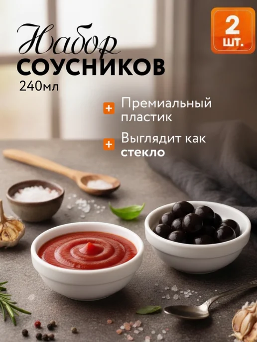 TOUCH plast Соусники небьющиеся TOUCH 240 мл, набор 2 шт, 240 мл, 2 шт