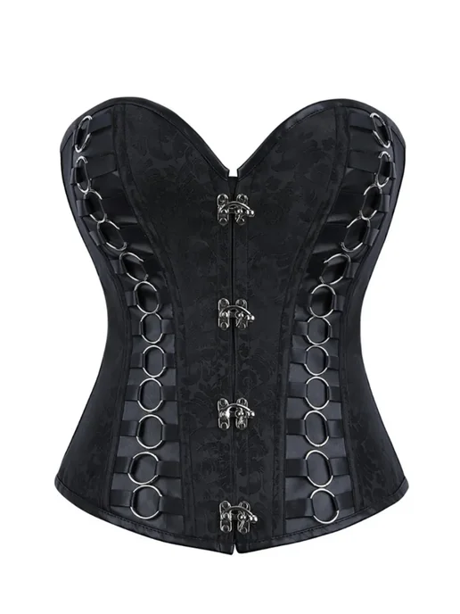 Victoria Corset Корсет утягивающий в стиле cтимпанк со шнуровкой, черный, фото 2
