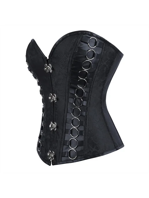 Victoria Corset Корсет утягивающий в стиле cтимпанк со шнуровкой, черный, фото 3